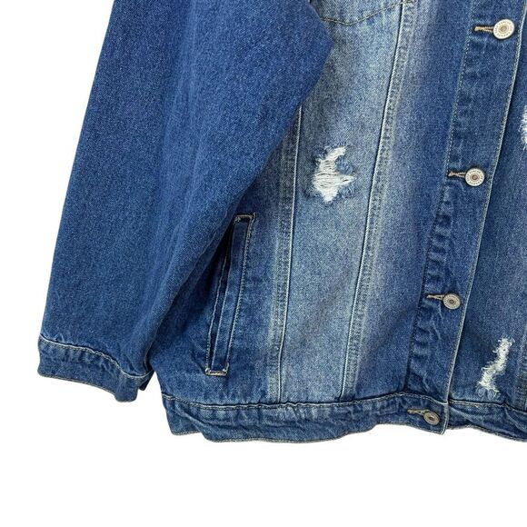 KanCan Plus Size Maurices Jean Jacket Distressed Denim Fall Capsule Size 4X - Picture 4 of 8